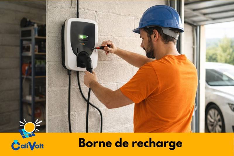 Electricien borne de recharge dansun garage à Toulouse