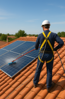Notre zone d'activité pour ce service Installation de panneaux solaires Fronius sur toit plat avec batterie de stockage pour autonomie énergétique renforcée, effectuée par un installateur agréé